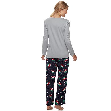 Women's Jammies For Your Families Home For The Holidays Tee & Pants Pajama Set