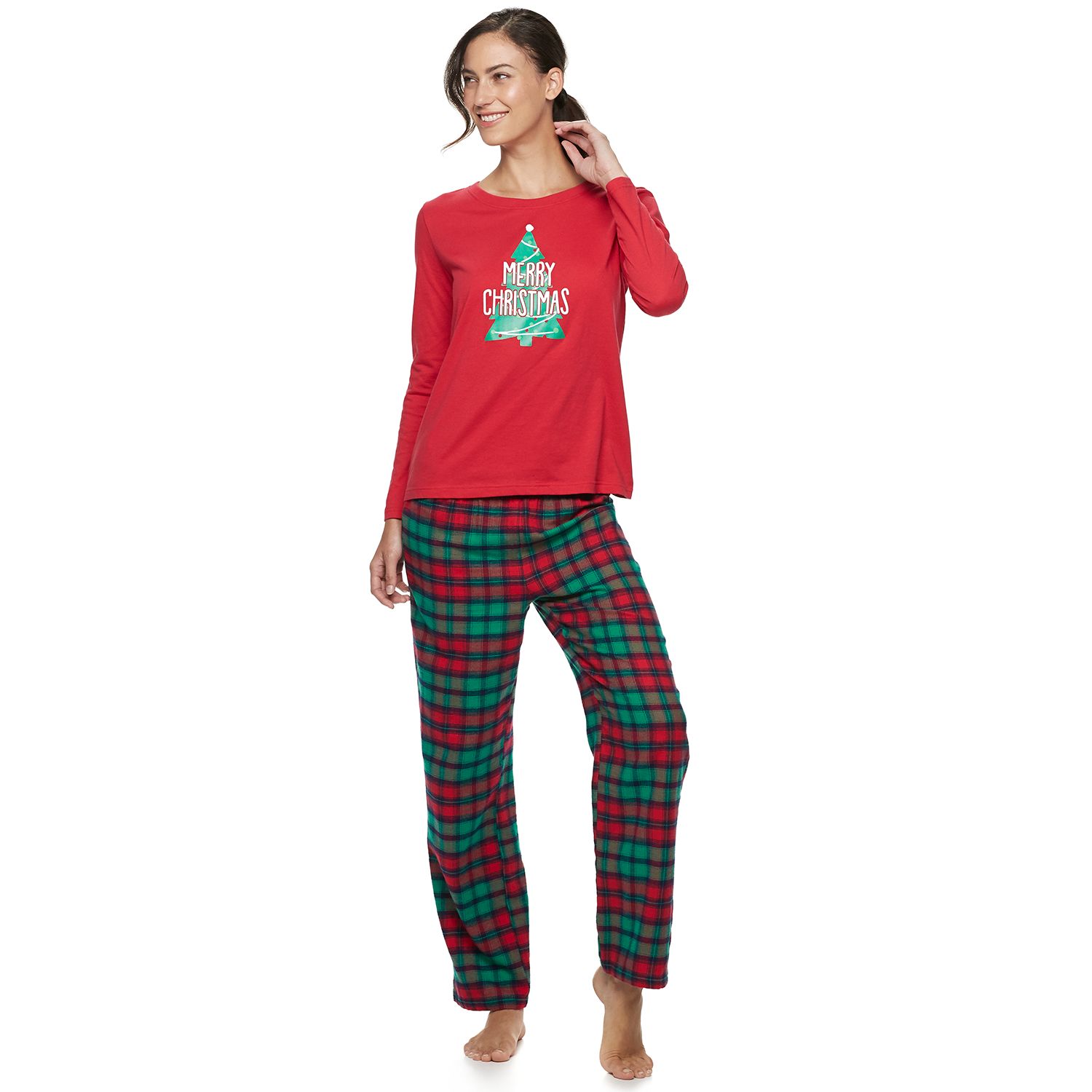 christmas plaid women's pants
