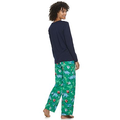 Women's Jammies For Your Families Dino Family Tee & Pants Pajama Set