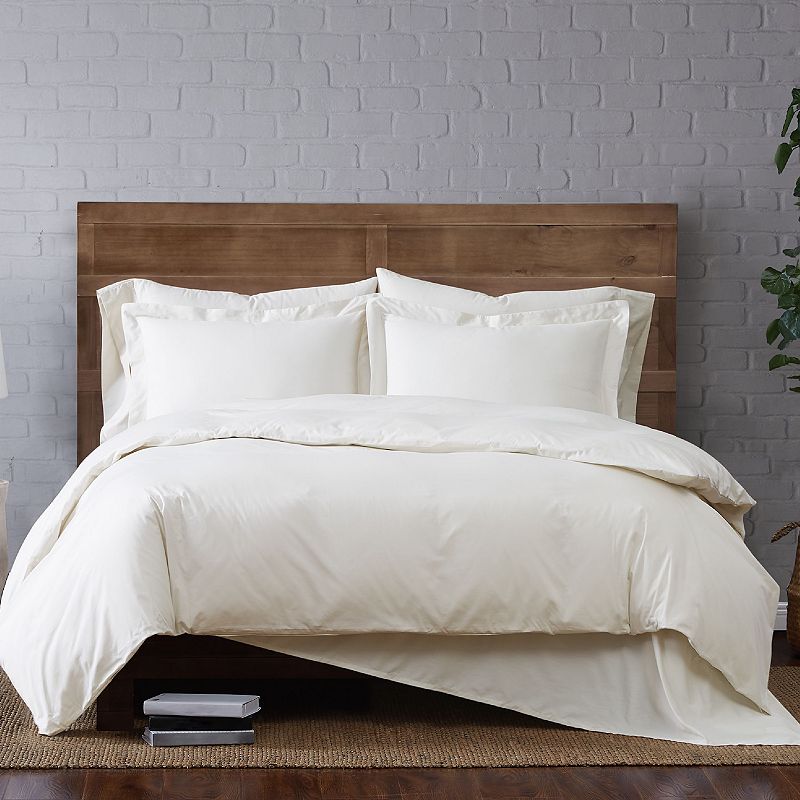 Brooklyn Loom Classic Cotton Duvet Cover Set, Green