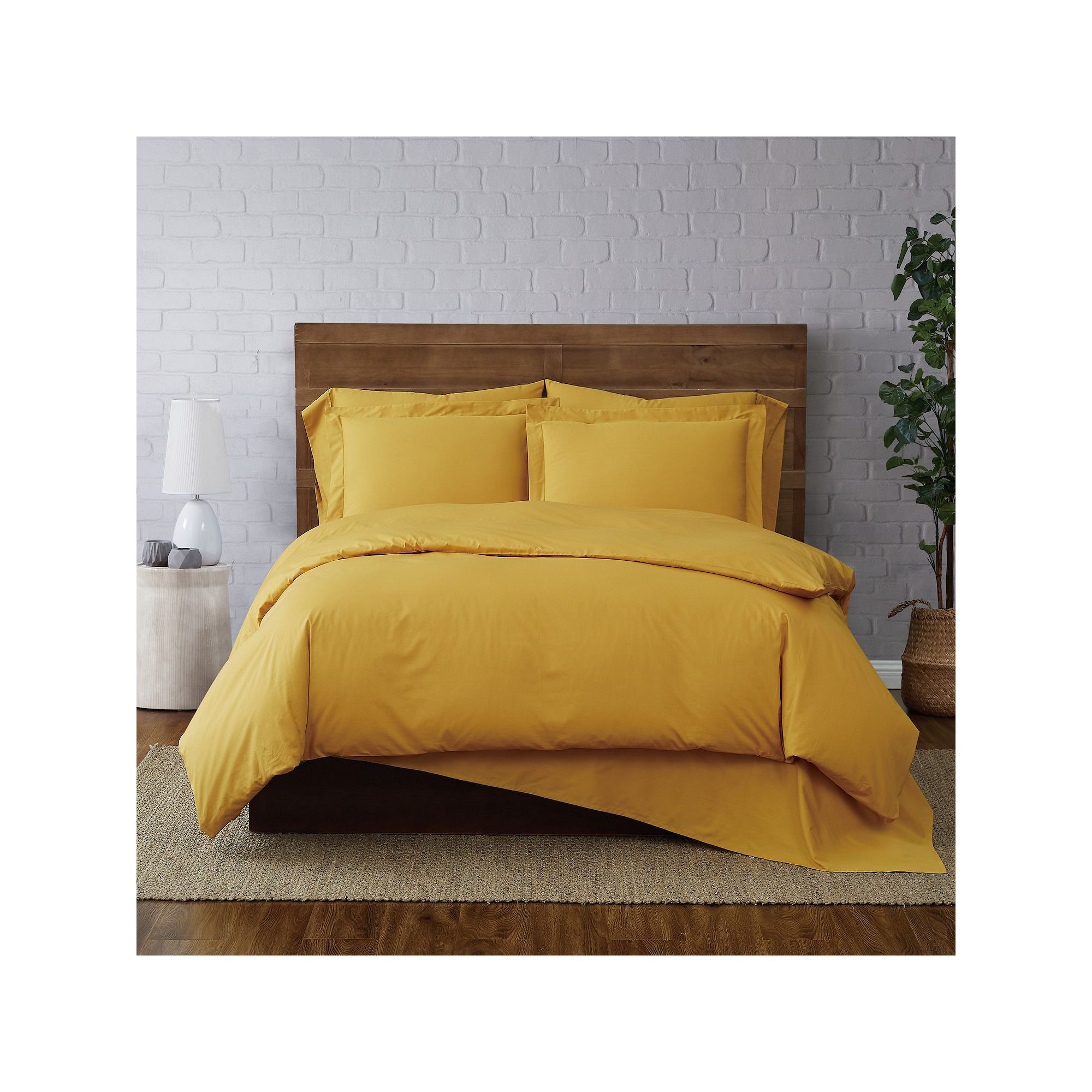 Brooklyn Loom Classic Cotton Duvet Cover Set, Yellow