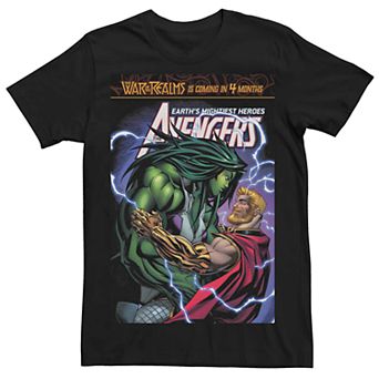 Men's Marvel's Avengers She-Hulk and Thor Comic Cover Tee