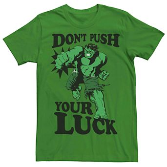 Men's Marvel's Hulk Don't Push Your Luck Tee