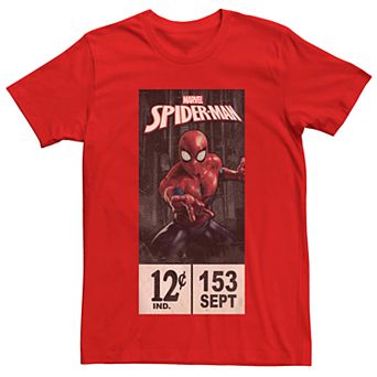 Men's Marvel's Spider-Man Comic Label Vintage Tee