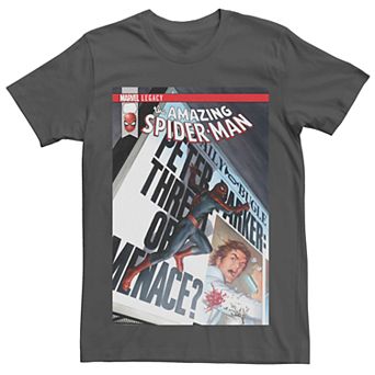 Men's Marvel's Spider-Man Bugle Newspaper Comic Cover Tee