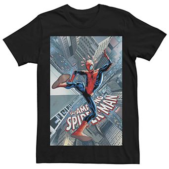 Men's Marvel's Spider-Man City Fall Comic Cover Tee