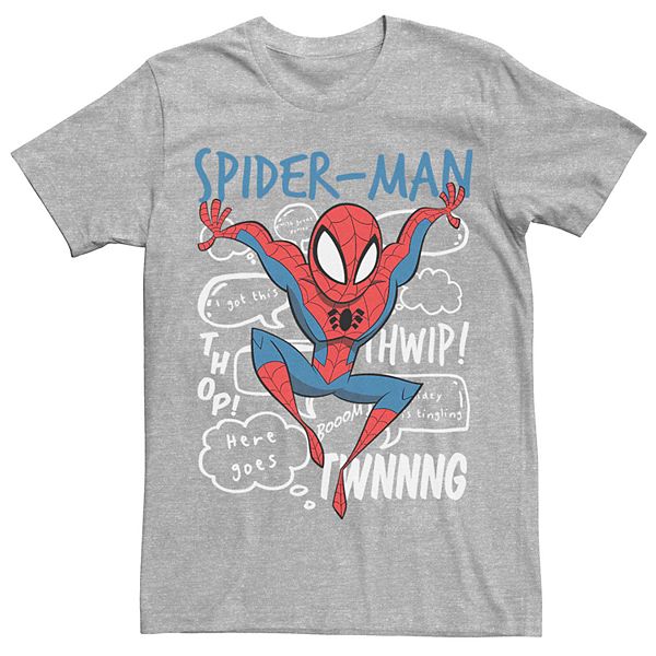 Men's Marvel's Spider-Man Doodle Speech Bubbles Tee