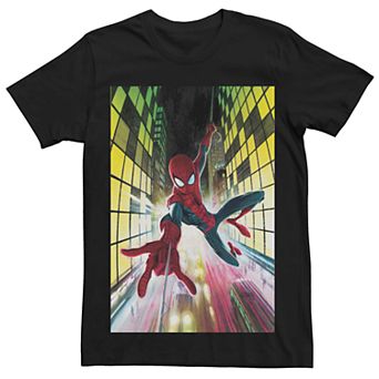 Men's Marvel's Spider-Man Swinging Comic Cover Tee
