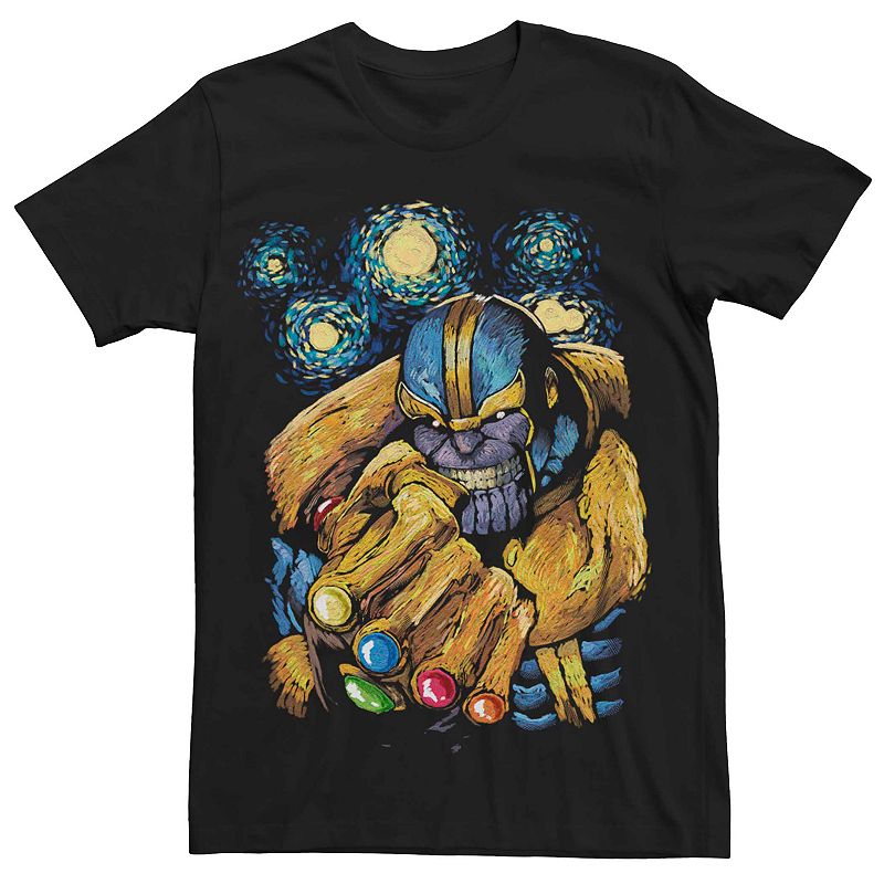 Men's Marvel's Thanos Gauntlet Starry Night Portrait Tee, 
