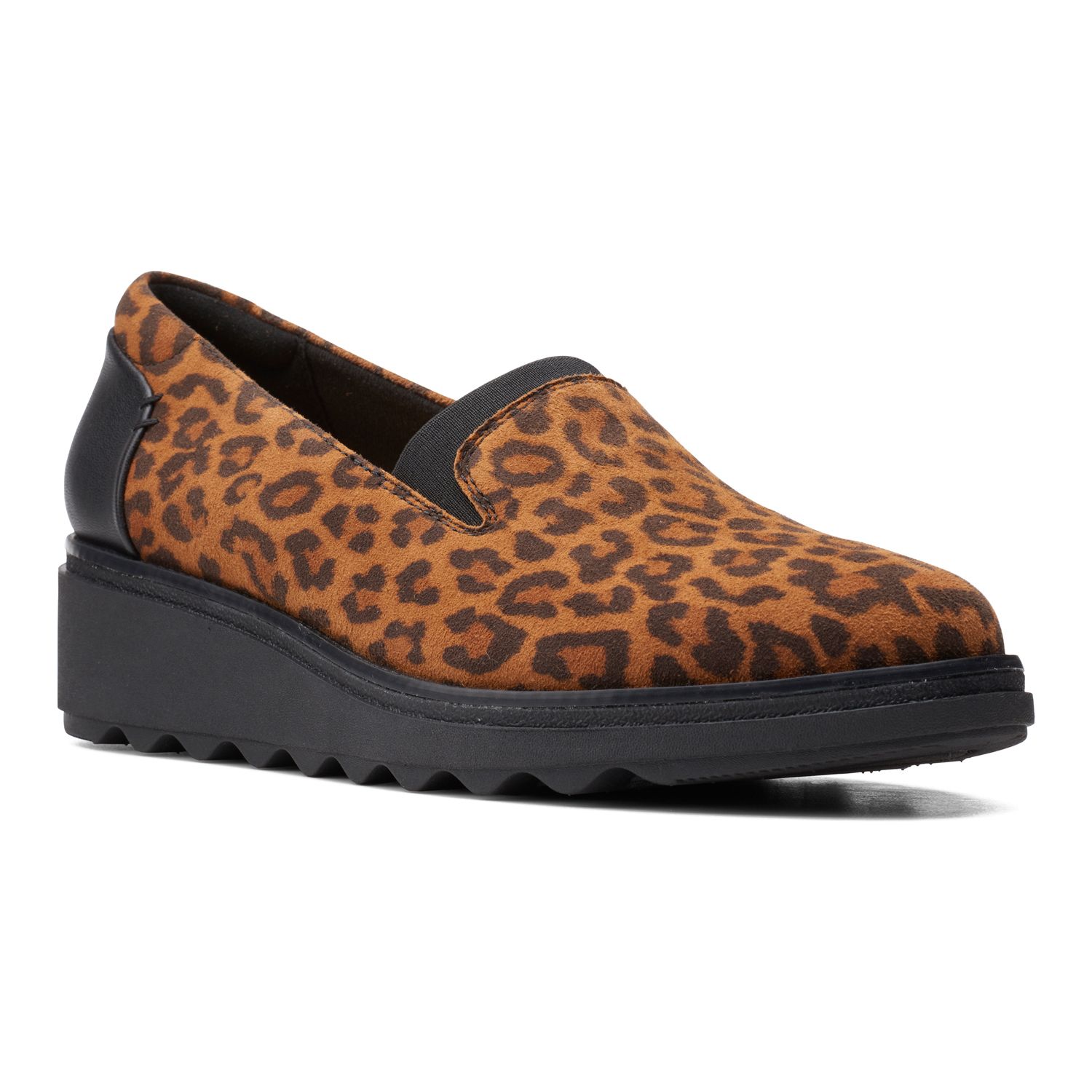 clarks leopard loafers