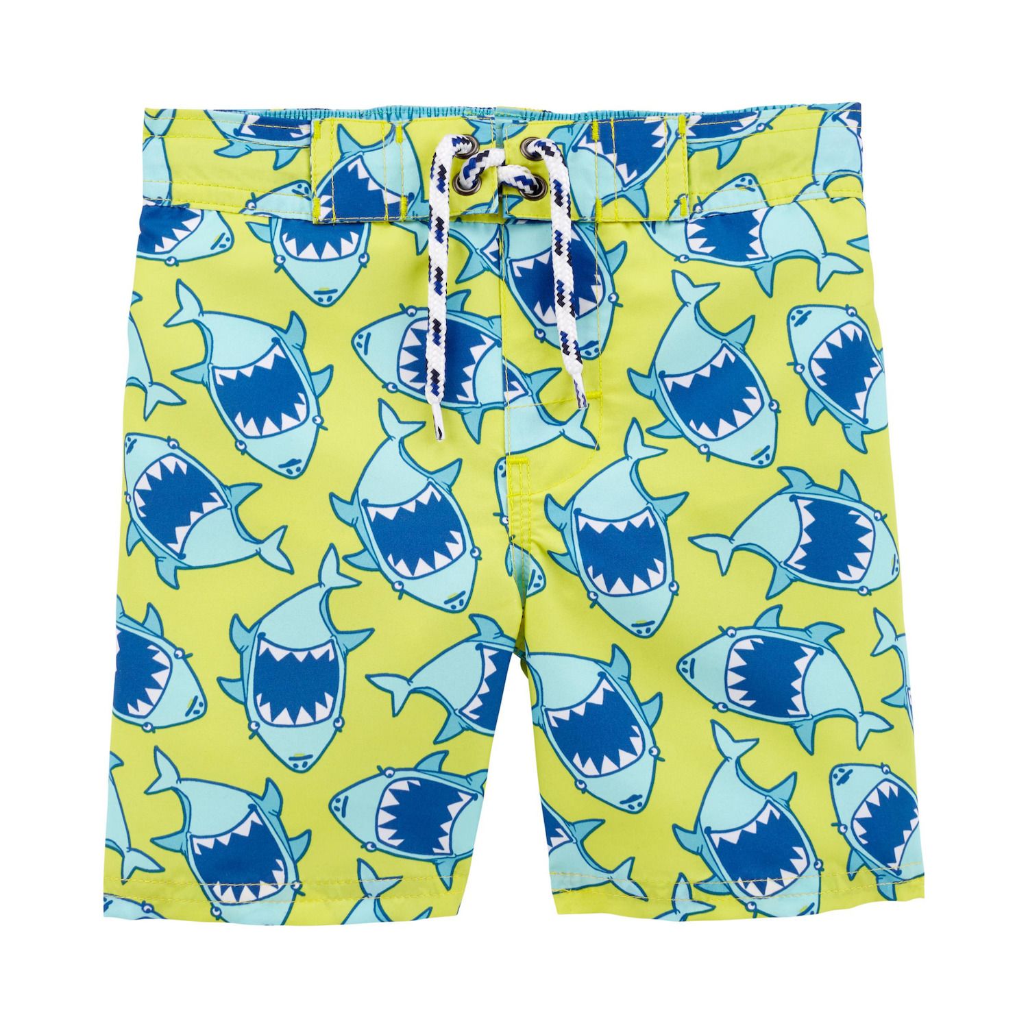 boys shark swim trunks