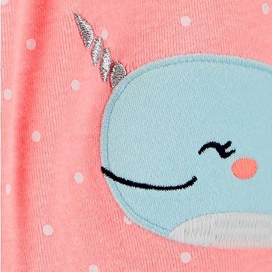 Baby Girl Carter's Narwhal Snap-Up Romper