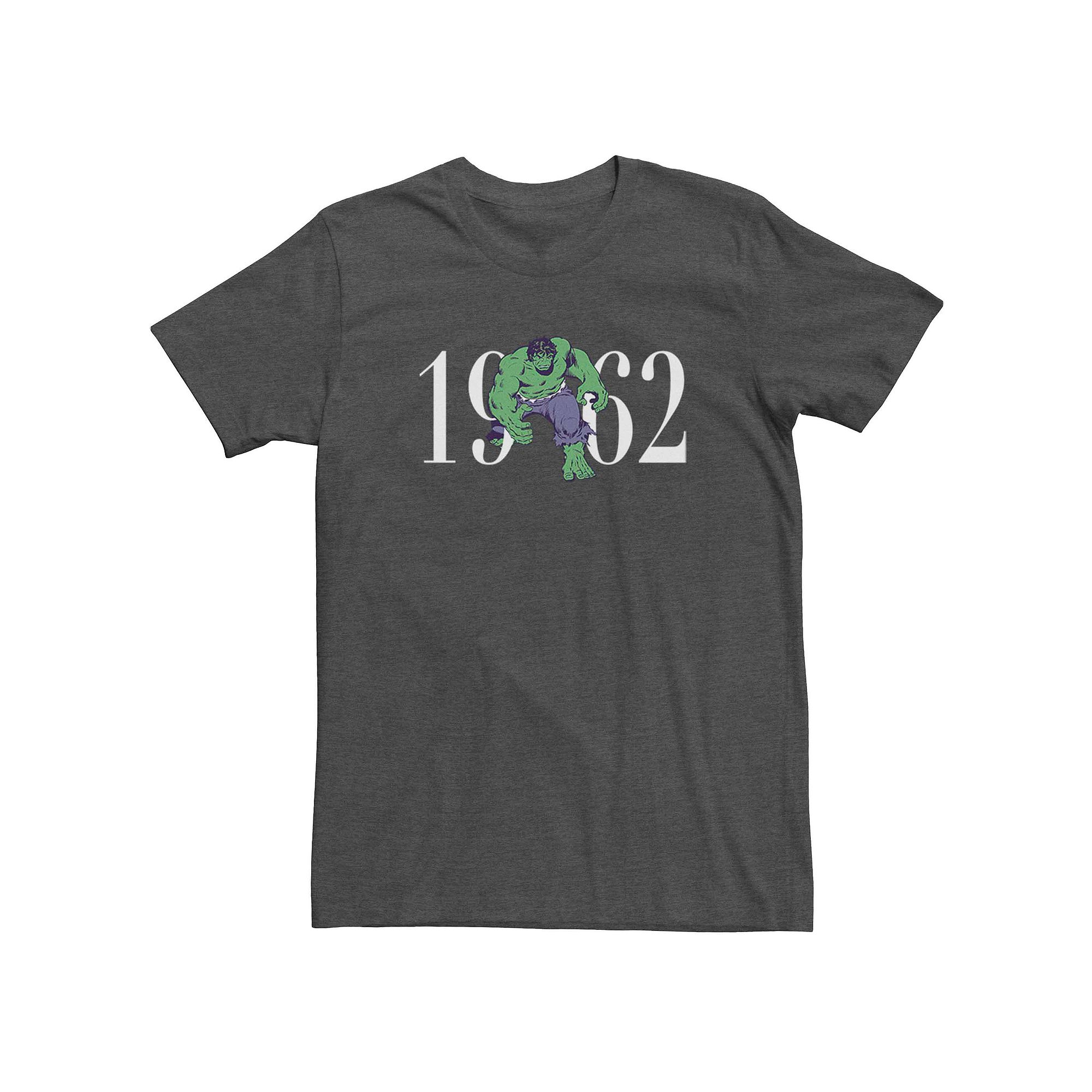Mens Marvels Hulk Vintage 1962 Logo Tee, Size: Small, Grey Heather