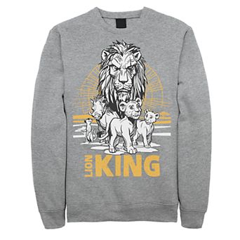 Juniors' Disney's The Lion King Group Shot Sketched Fleece Sweater