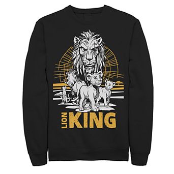 Juniors' Disney's The Lion King Group Shot Sketched Fleece Sweater