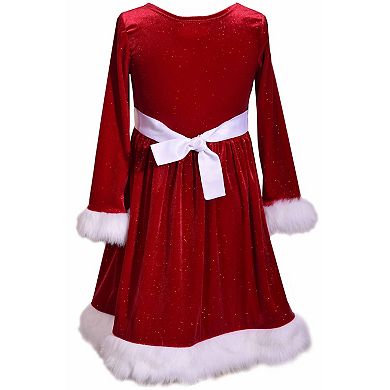 Girl's 7-16 Bonnie Jean Sequin Sparkle Velvet Dress 