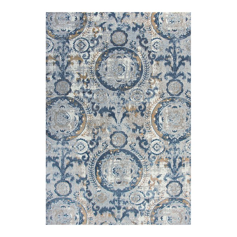 Rizzy Home Sarah Bristol Rug, Blue, 8X10 Ft