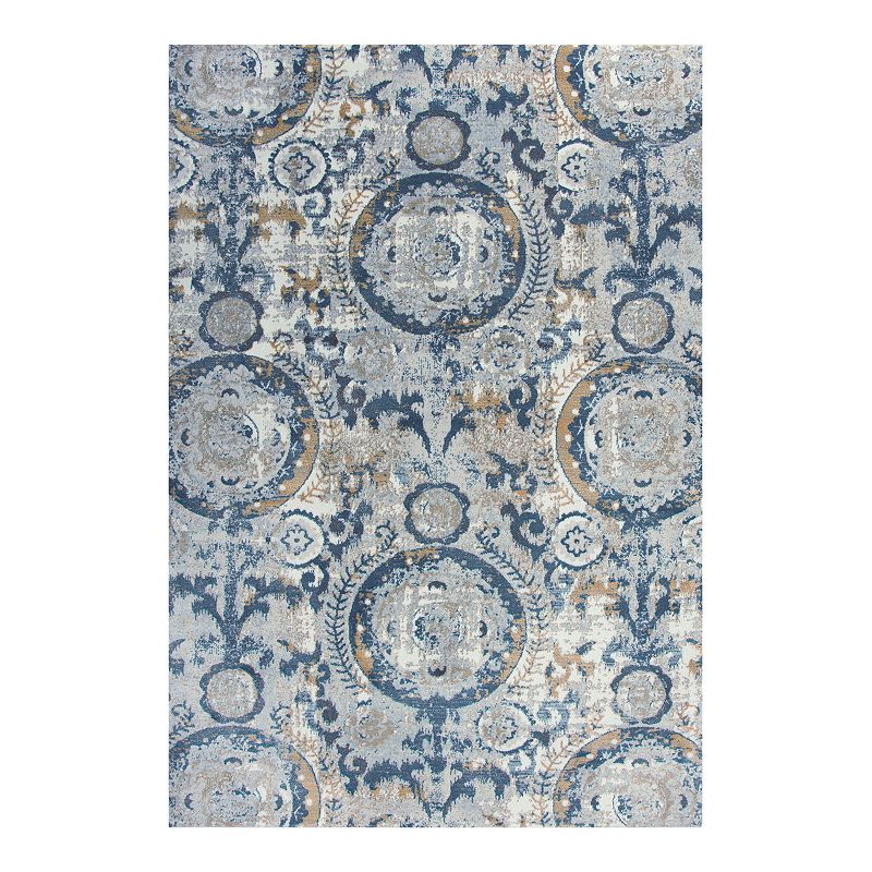 Rizzy Home Sarah Bristol Rug, Blue, 8X10 Ft