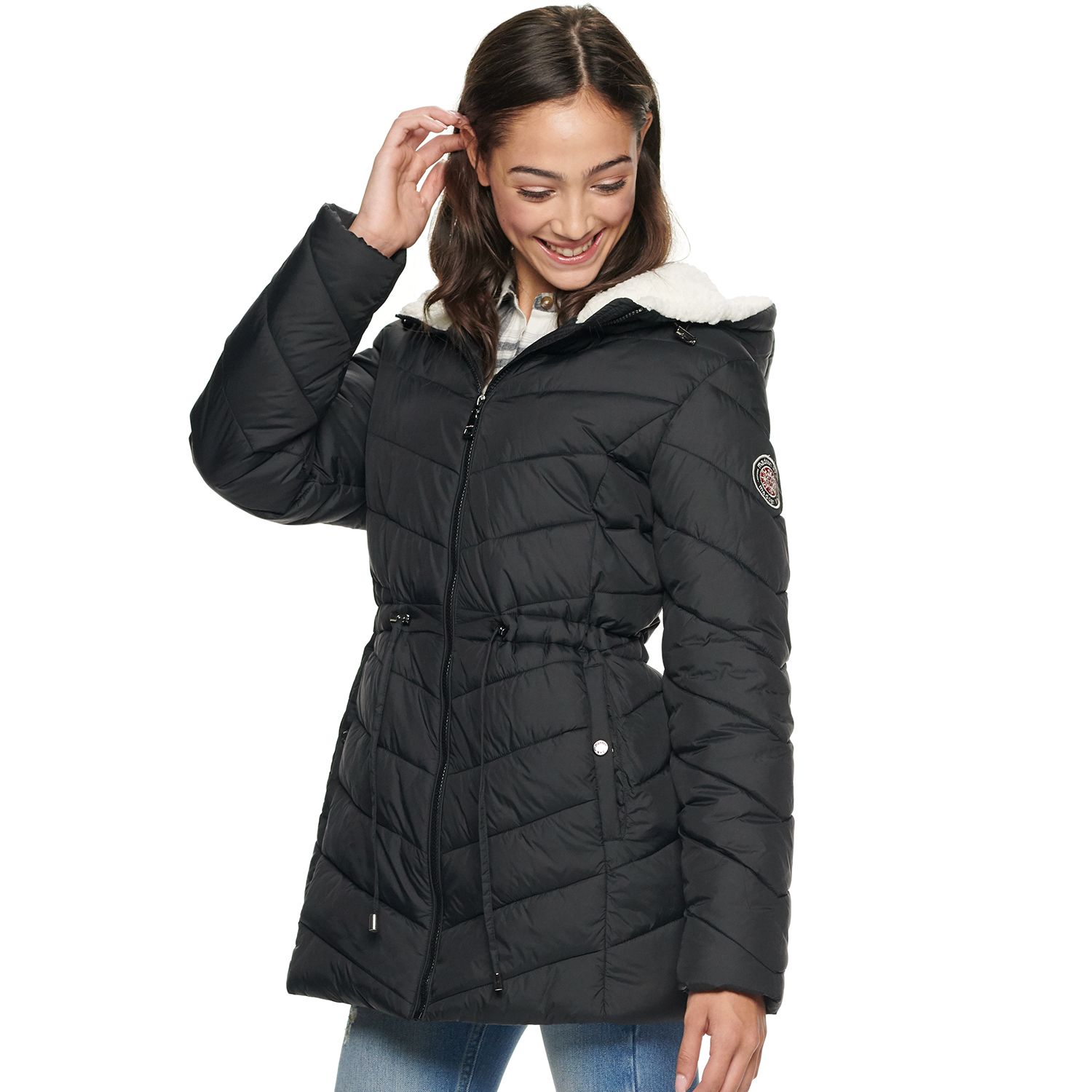 juniors long puffer coat