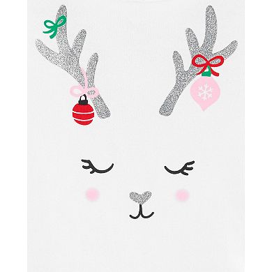 Girls 4-14 Carter's Reindeer Snug Fit Cotton Top & Bottoms Pajama Set