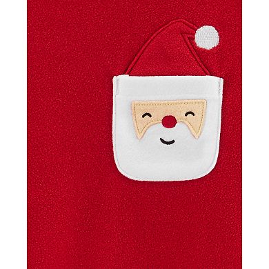 Girls 4-14 Carter's Christmas Santa Fleece Top & Bottoms Pajama Set