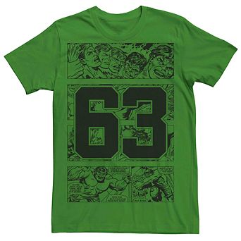 Men's Marvel Hulk Comic Strip Collegiate 63 Tee