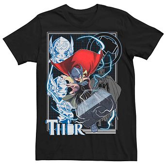 Men's Marvel Thor Jane Foster Hammer Throw Action Tee