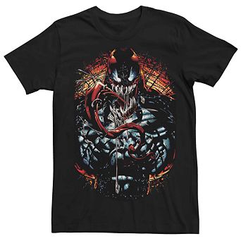 Men's Marvel Carnage Tongue Out Deep Red Tee