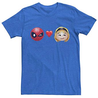 Men's Marvel Spider-Man Heart Gwen Stacy Emoji Tee