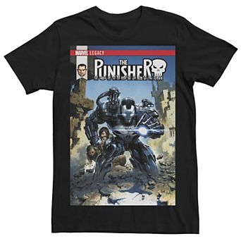 Men's Marvel Legacy The Punisher War Machine Comic Book Cover Tee