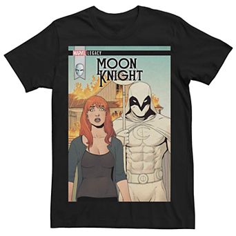 Men's Marvel Legacy Moon Knight Flaming Farmer Comic Cover Tee