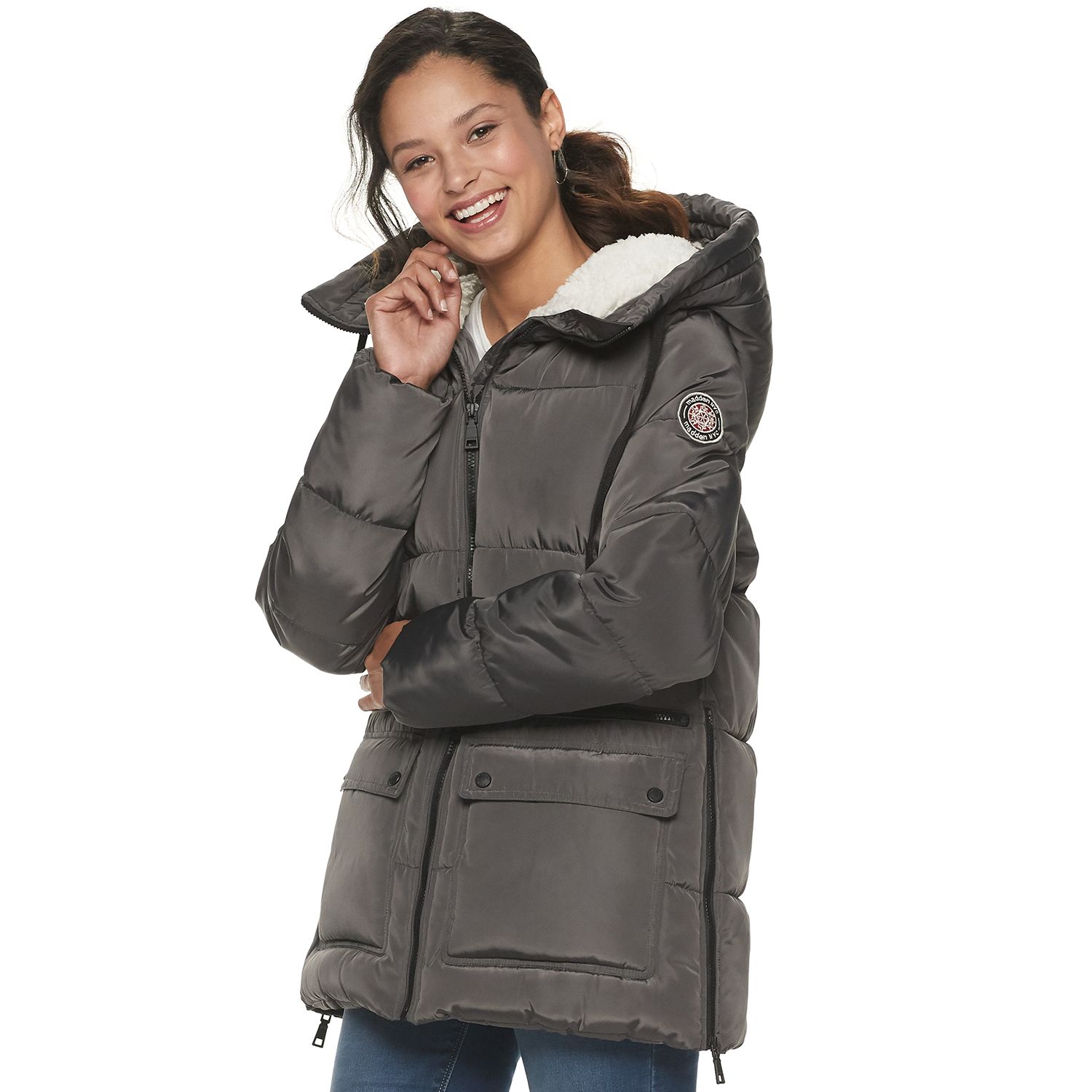 juniors puffer jacket with hood