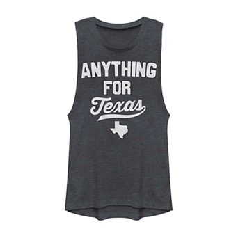 Juniors' "Anything For Texas" Graphic Muscle Tank Top
