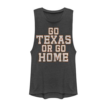 Juniors' "Go Texas Or Go Home" Graphic Muscle Tank Top