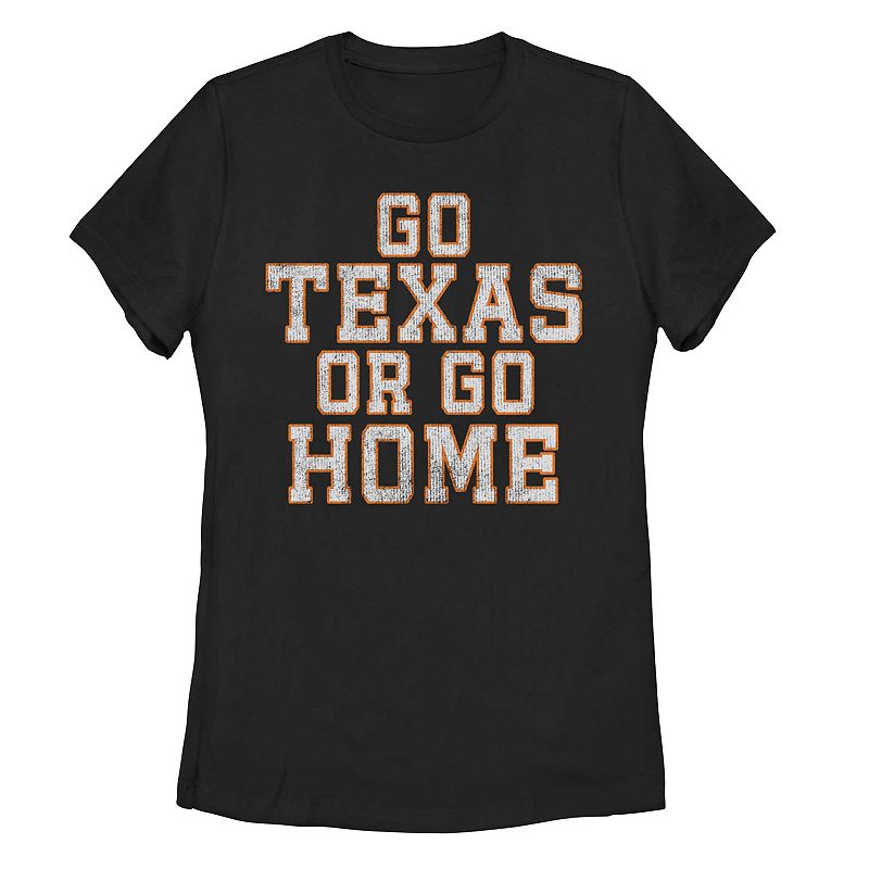 Juniors Go Texas Or Go Home Graphic Tee, Girls, Size: Small, Black