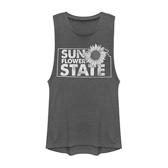 Juniors' Kansas "Sunflower State" Graphic Muscle Tank Top