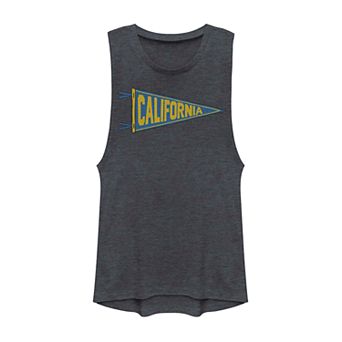 Juniors' California Pennant Flag Graphic Muscle Tank Top