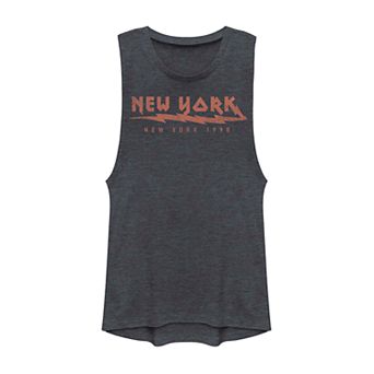 Juniors' New York Electric 1990 Retro Graphic Muscle Tank Top