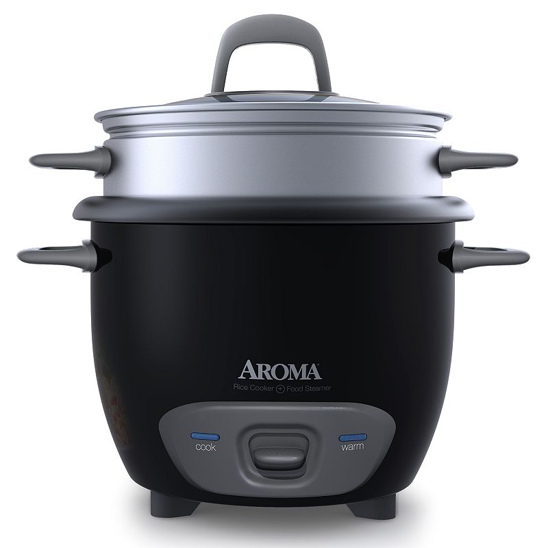 Aroma 6-Cup Pot Style Rice Cooker, Black, 6 CUP