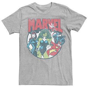 Men's Marvel Female Heroes Vintage Logo Tee