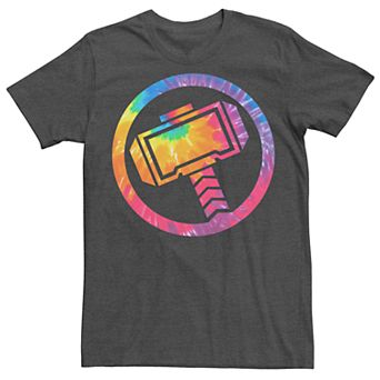 Men's Marvel Thor Tie-Dye Hammer Logo Fill Tee