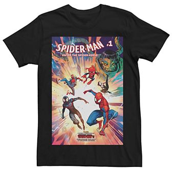 Men's Marvel Spider-Man Enter The Spider-Verse #1 Comic Cover Tee