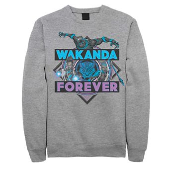 Men's Marvel Black Panther Wakanda Forever Neon Colors Fleece