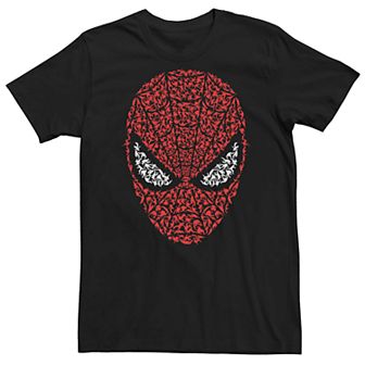Men's Marvel's Spider-Man Mask Build Up Fill Tee