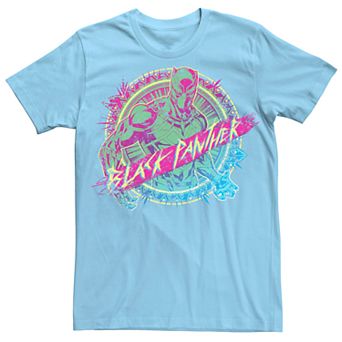 Men's Marvel Black Panther Neon Geometric Poster Tee
