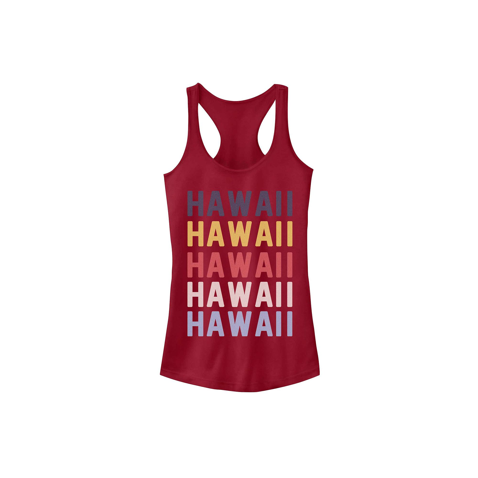 Juniors Hawaii Stack Graphic Tank Top, Girls, Size: XS, Red