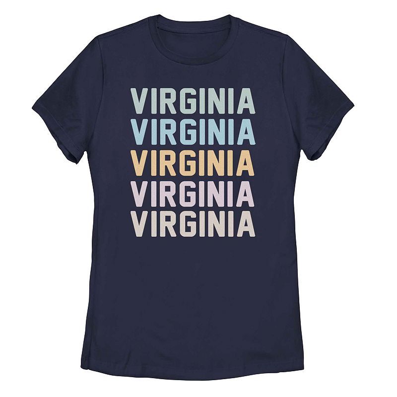 Juniors Virginia Stack Graphic Tee, Girls, Size: Small, Blue