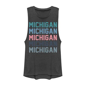 Juniors' Michigan Stack Graphic Muscle Tank Top