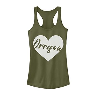 Juniors' Oregon Heart Tank Top