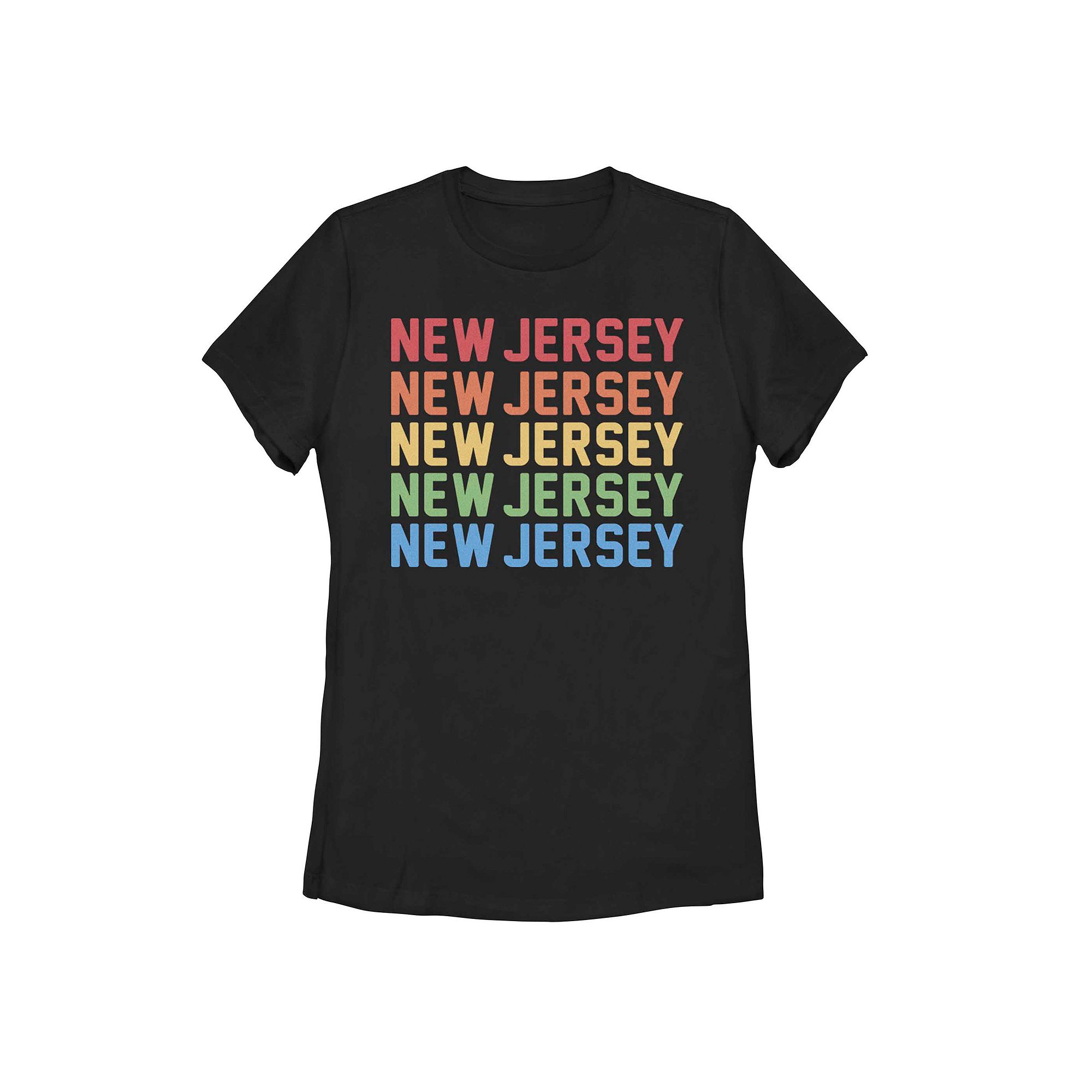 Juniors New Jersey Stack Graphic Tee, Girls, Size: Small, Black